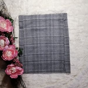 Antistar Soft Plaid Mini Skirt With Thigh Slit